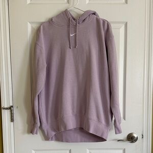 Nike Women's Light Purple Hoodie oversized fit